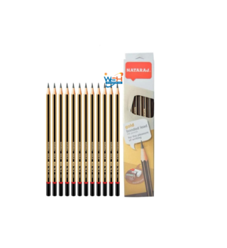 12 x Natraj Gold body Hexagonal Shape HB Graphite Pencils for extra grip