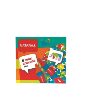 NATARAJ WAX CRAYON 60MM 8 COLOUR