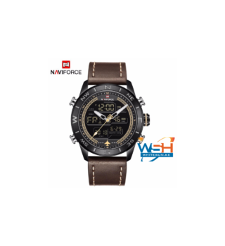Naviforce Multifunction Dual Time Leather Belt Watch