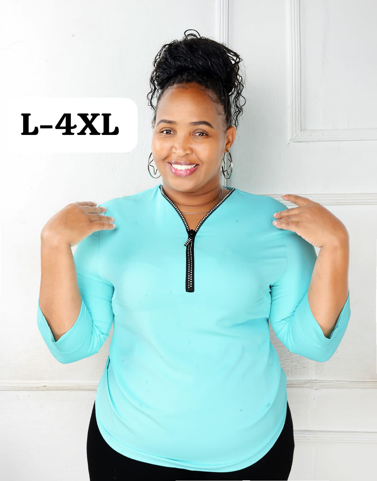 Crimson Zip Casual Top - Image 2