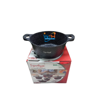 Signature High quality Die-Cast Aluminium Induction Cooking Pot Set with Non-Stick Coating, Marble Look