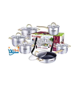 Bohminox 12pcs Stainless Steel Heavy Nonstick Cookware Set
