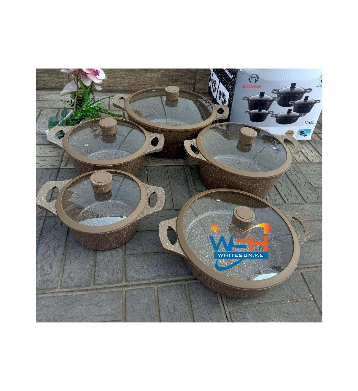 Bosch 5 Pcs Cookware With Silicon Lid Covers