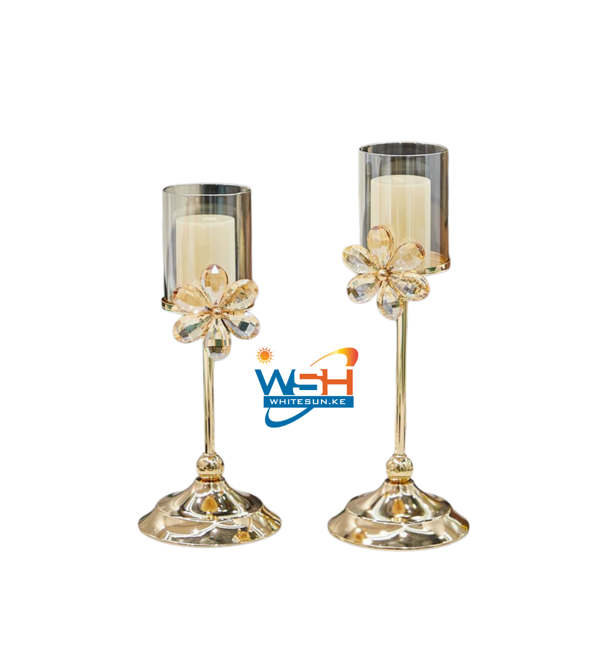 Display Candelabra Crystal Flower Candle Holder