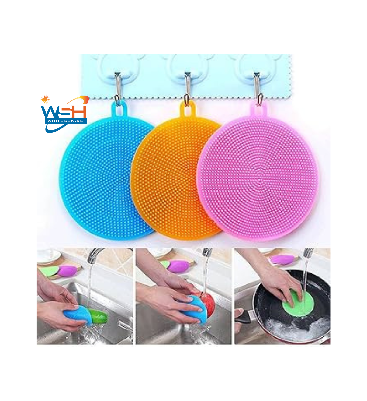 Silicone sponge for cleaning dishes