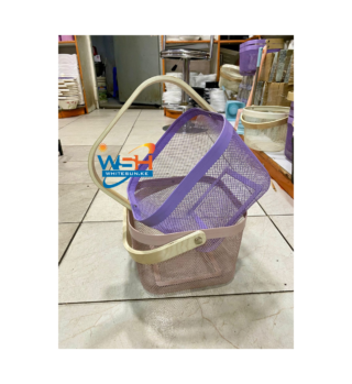 Metallic Mesh Storage/fruit basket with Wooden handles