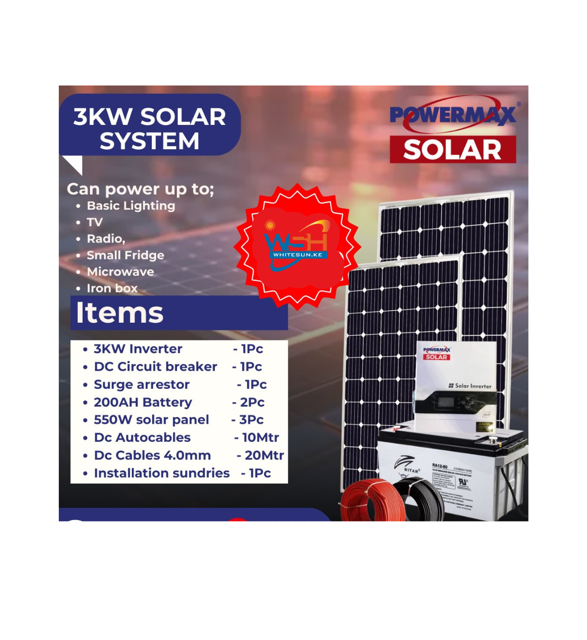 3KW Solar Backup System