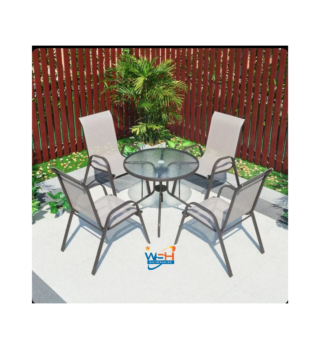 Large 4-Piece Metal Textilene Patio Bistro Dining Set - Modern Outdoor Furniture Collection