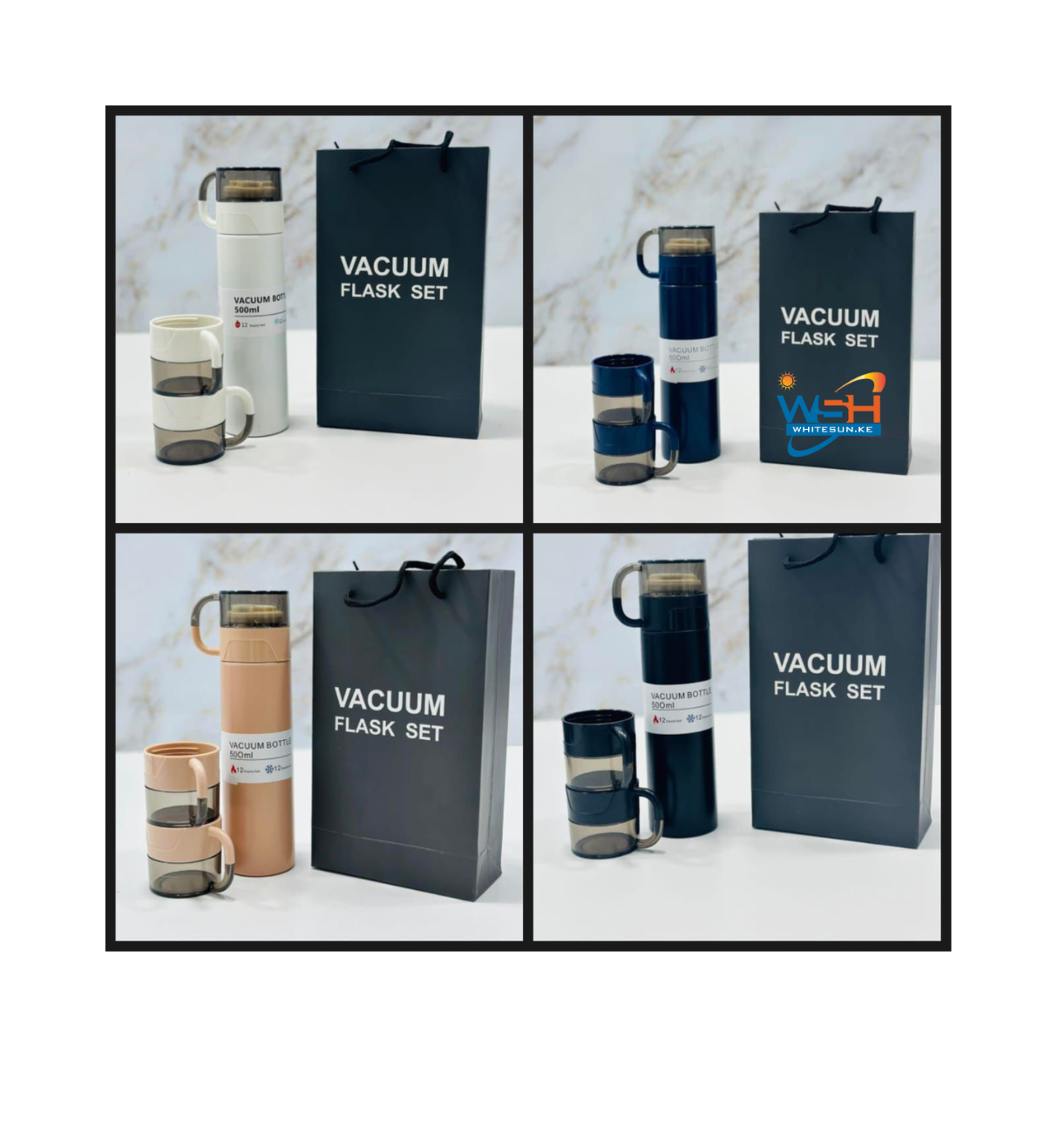 HIGH QUALITY VACUUM THERMOCUP FLASK WITH 2 CUPS SET