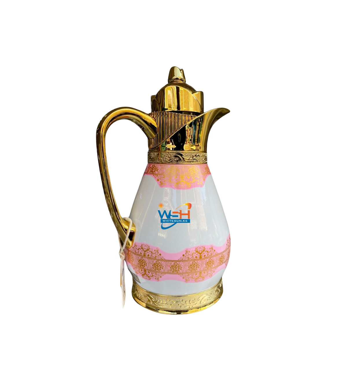 Arabic Vacuum Flask Marble Print Floral Boarder Jug Thermos Dallah Luxury Gift