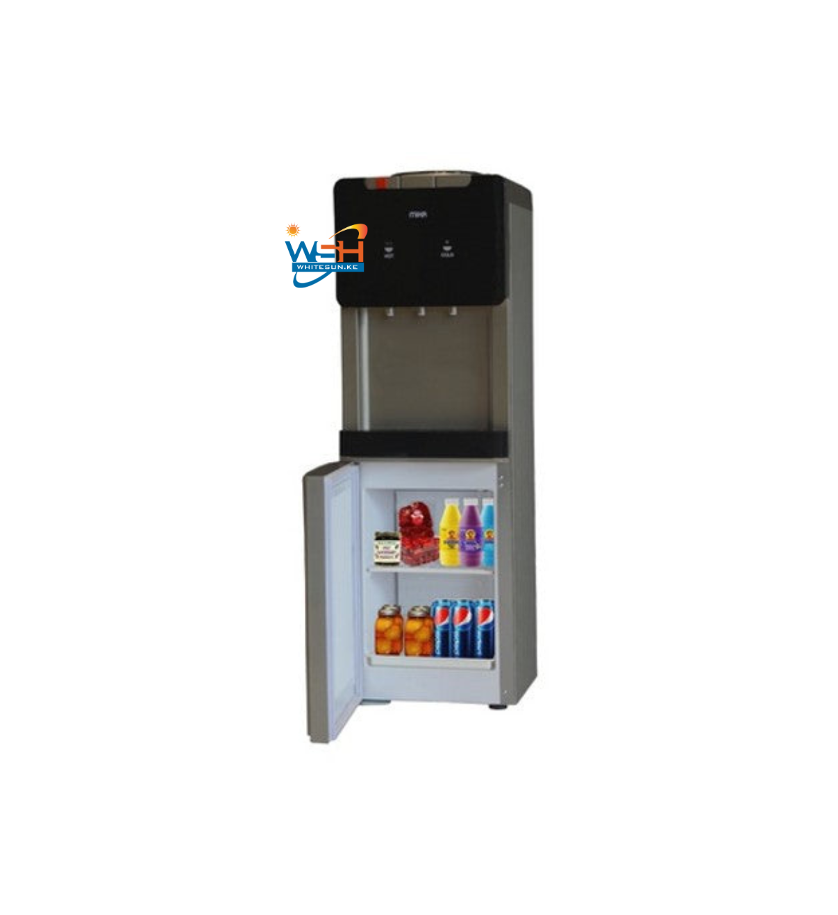 Mika Water Dispenser, Standing, Hot, Normal & Cold (3 Taps),With Cabinet, Refrigerator, Silver & Dark - MWD2702SGR - Image 3