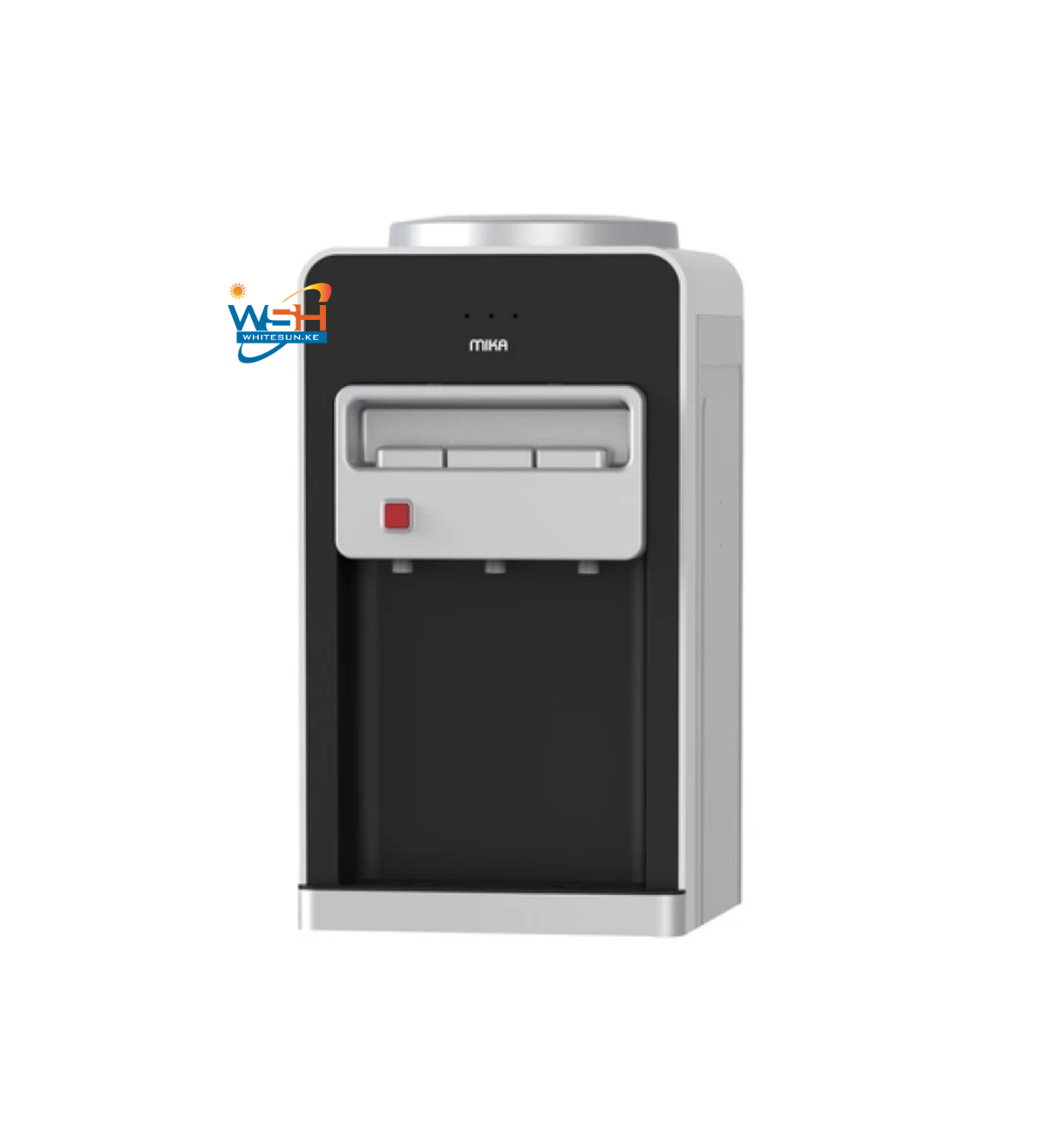 Mika Dispenser, Table Top, Hot, Normal & Electric Cooling (3 Taps), Silver & Black MWD1501
