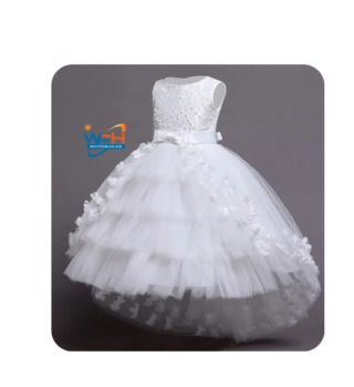 Sleeveless Kids Dress with Floral Appliqués 1