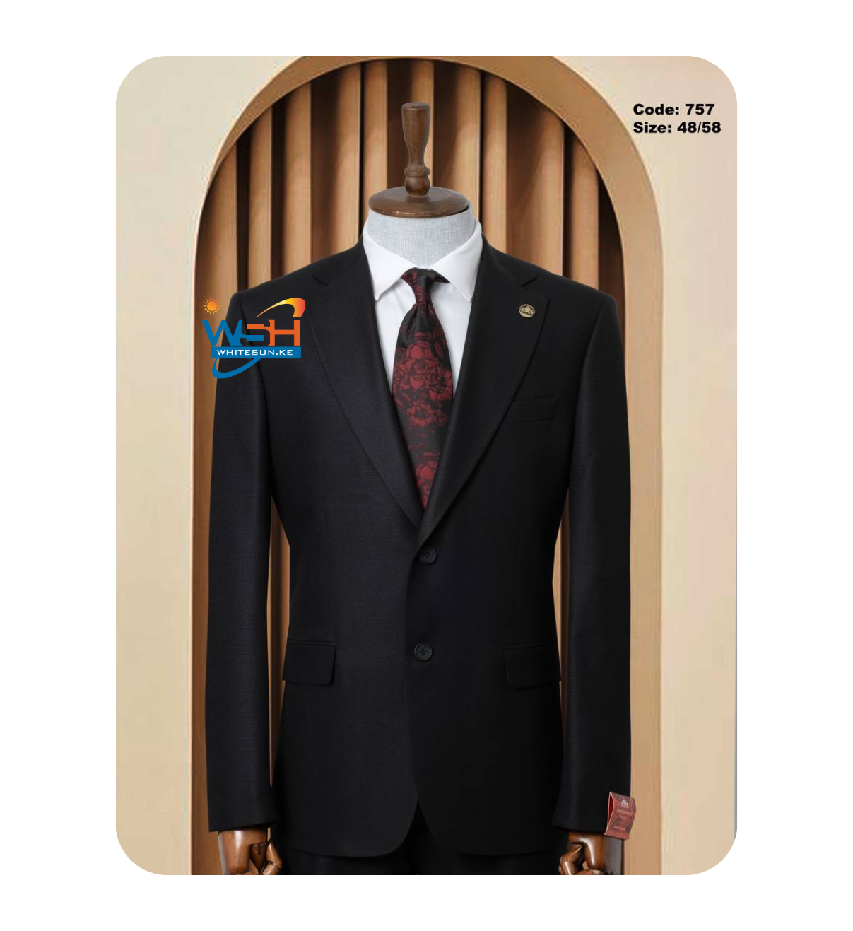 Black Suit 3 Pc Fabric Cut Piece – 3.5M main image 0