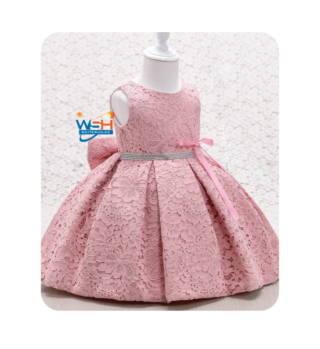 Sleeveless Kids Dress with Floral Appliqués 9