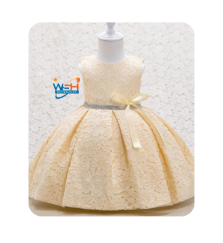 Sleeveless Kids Dress with Floral Appliqués 8