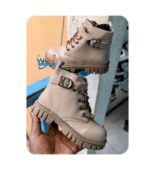 Leather Boots with Buckle Strap