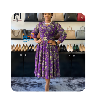 Elegant Midi Dress with Floral Accent 5