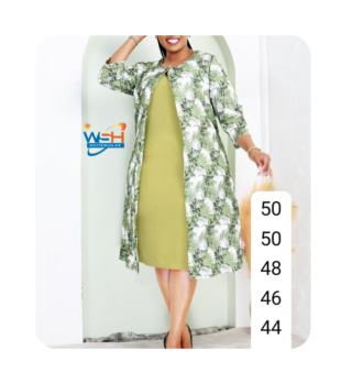 Dress with Floral Open-Front Coat