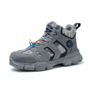 Fashion Safety Shoes Steel Toe Work Boots Fabric Upper High-Top