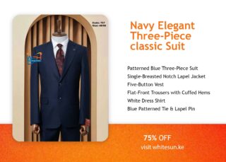 Navy Elegant Three-Piece classic Suit