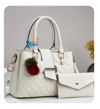 Stylish Brown Bag Set with Golden Star Pattern