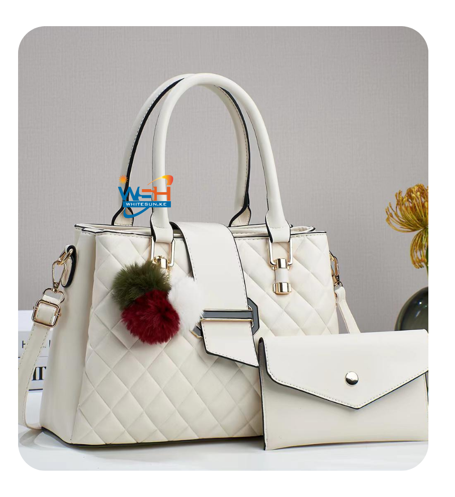 Stylish Brown Bag Set with Golden Star Pattern
