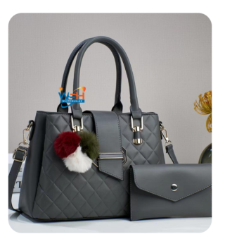 Stylish Brown Bag Set with Golden Star Pattern