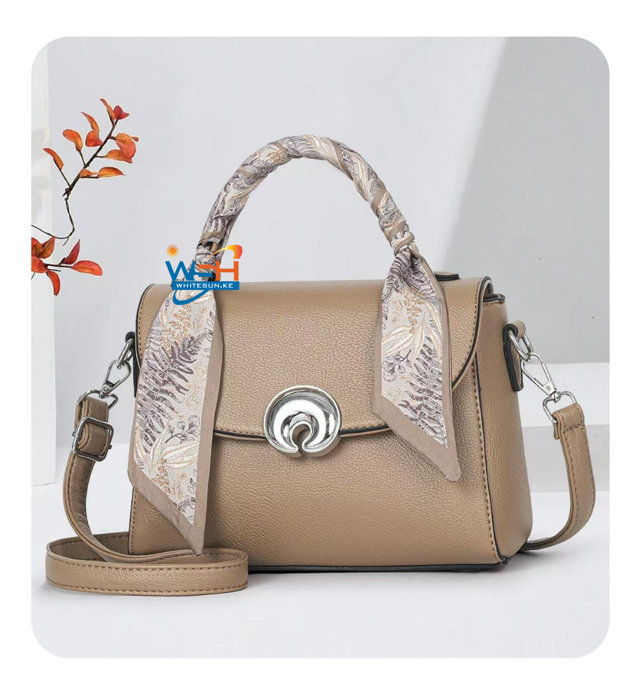 Stylish Brown Bag Set with Golden Star Pattern