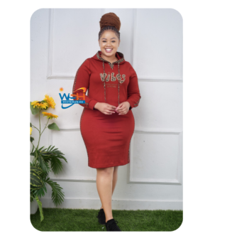Trendy Red Hoodie Dress