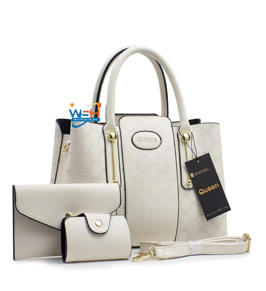 Stylish Brown Bag Set with Golden Star Pattern