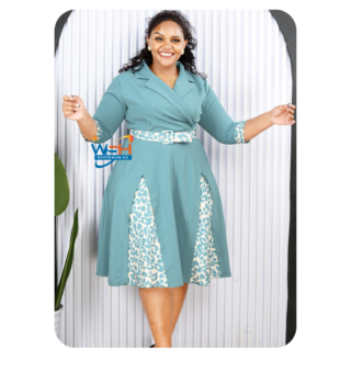 Chic A-Line Dress with Animal Print Flair