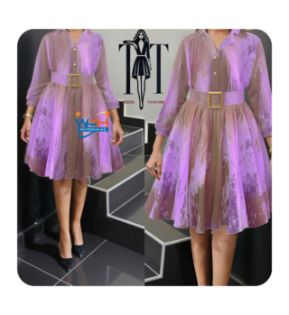 Elegant Floral Dress with Belt