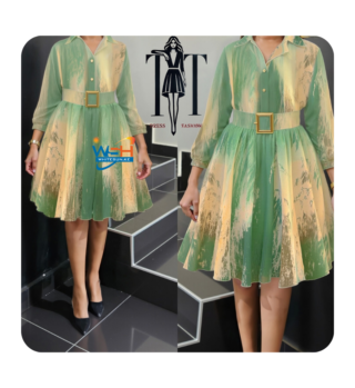 Elegant Floral Dress with Belt
