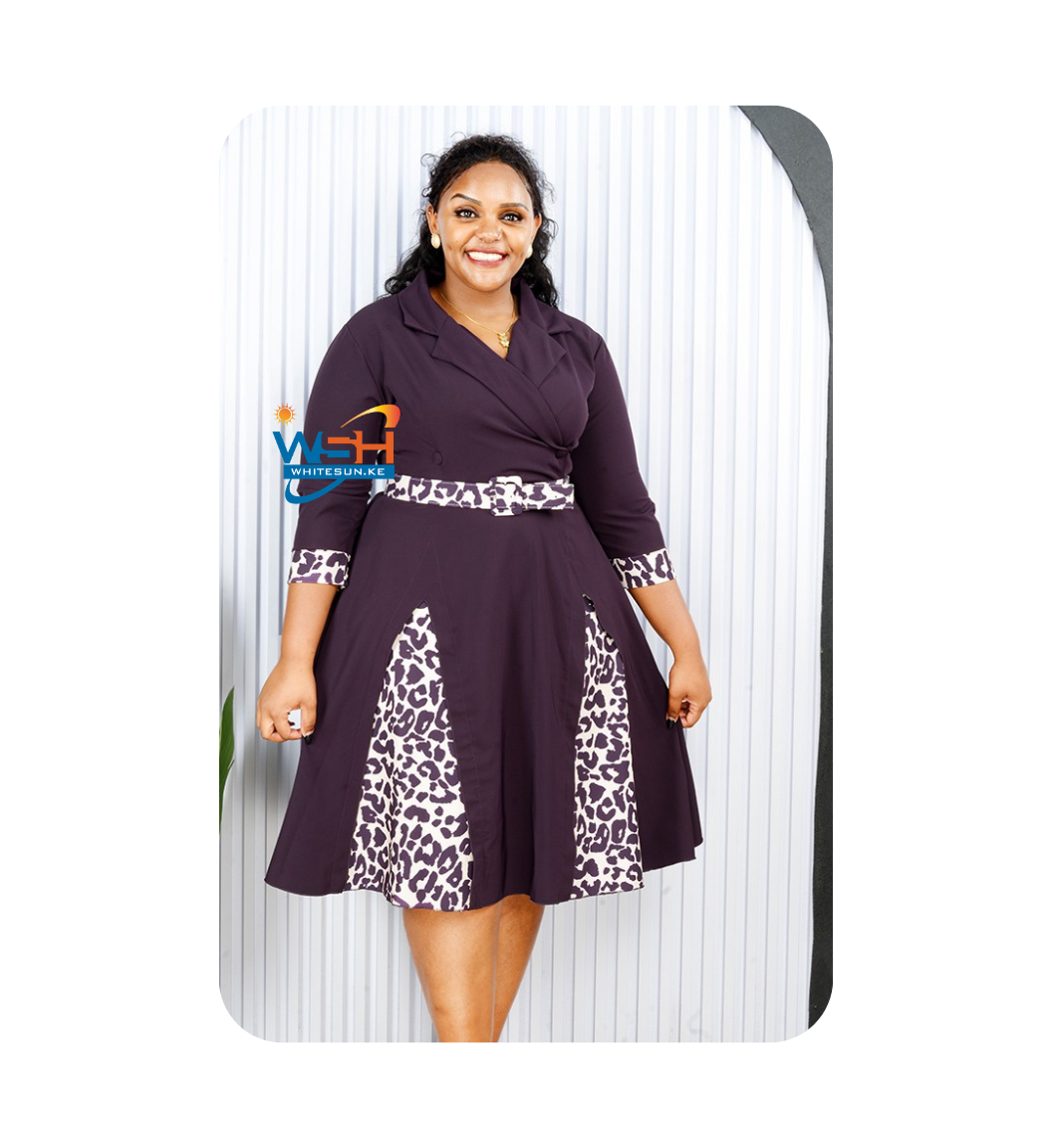 Chic A-Line Dress with Animal Print Flair
