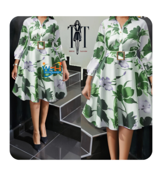 Elegant Floral Dress with Belt