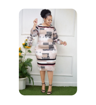 ibrant Geometric Pattern Dress