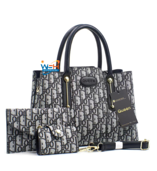 Stylish Brown Bag Set with Golden Star Pattern