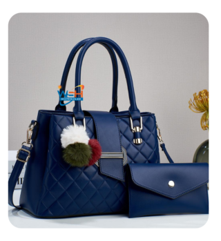 Stylish Brown Bag Set with Golden Star Pattern