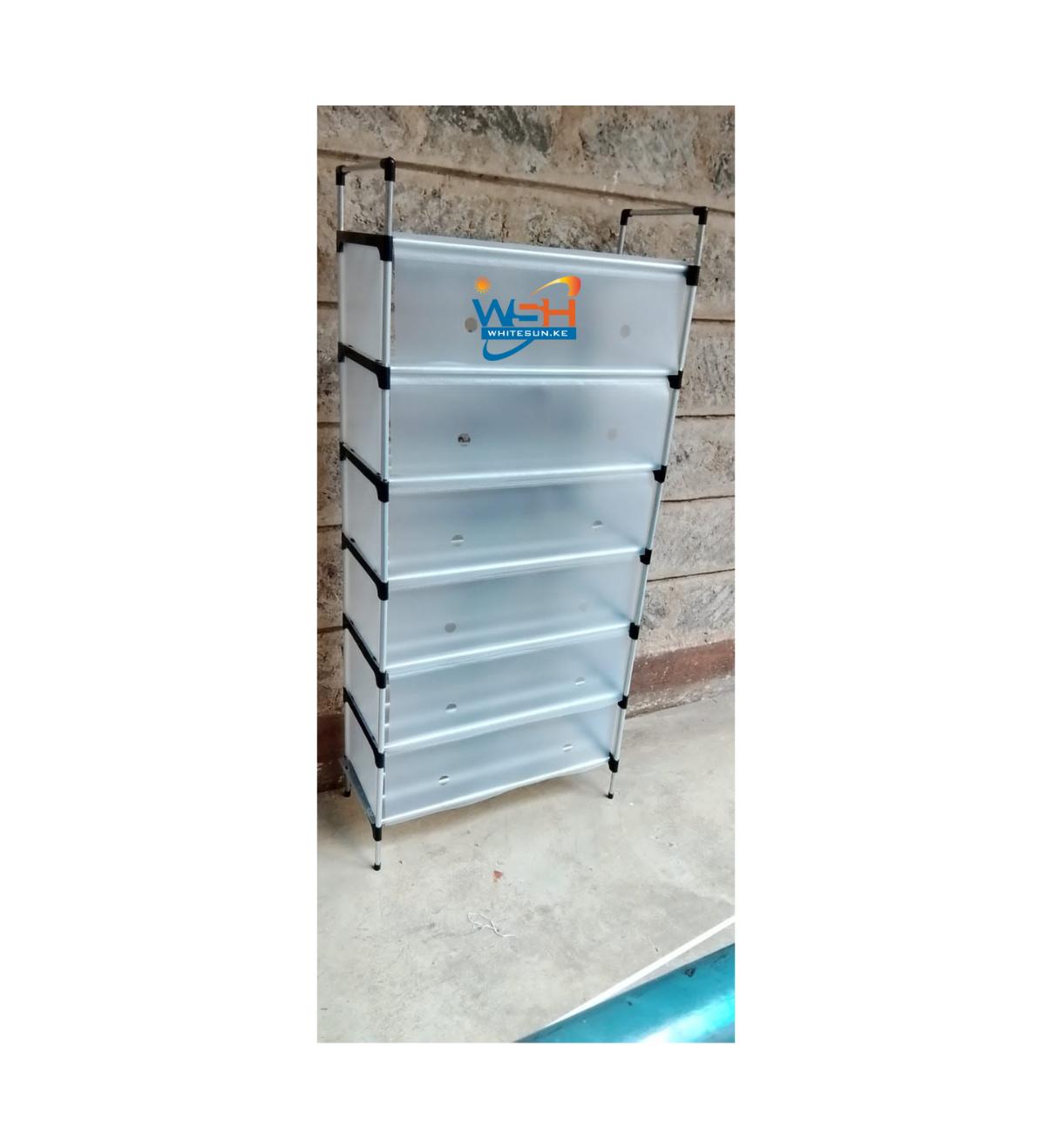 Shoe Rack Six Shelves - Stainless Steel Shoe Organizer