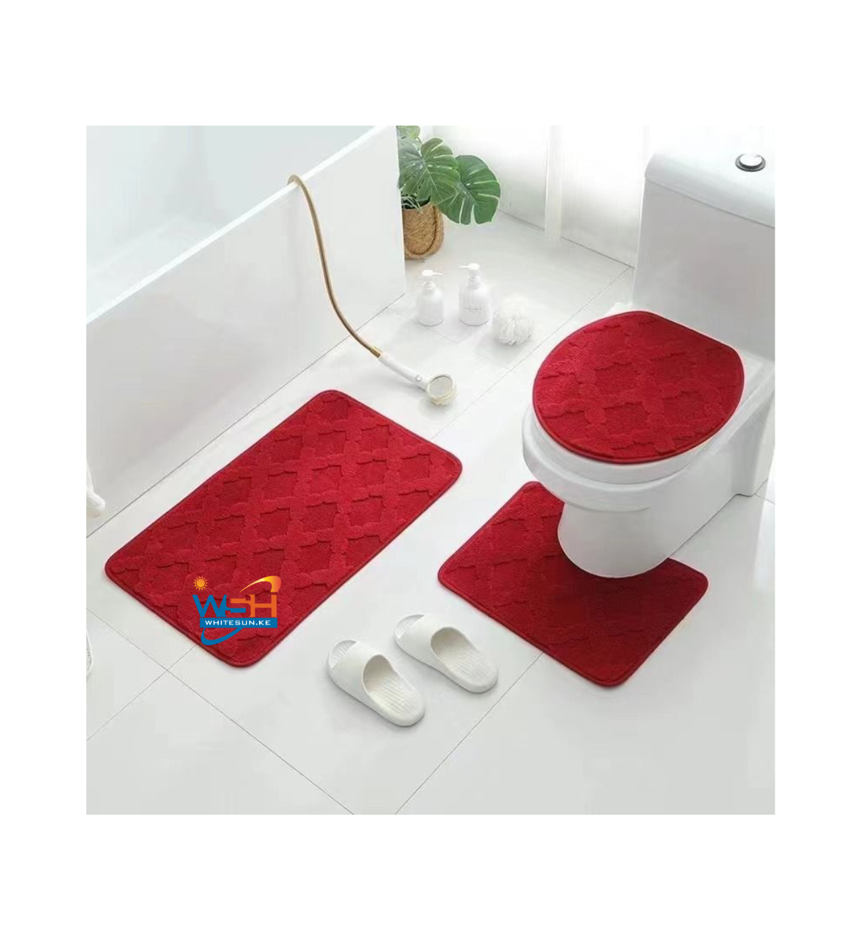 Toilet mat red