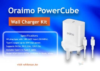 Oraimo PowerCube 20 Chic 20W GaN Wall Charger Kit with Type-C to Type-C Cable