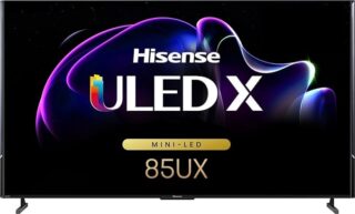 Hisense 85-Inch Class Mini-LED Premium ULED X QLED Series 4K Google Smart TV with Alexa Compatibility, 120Hz, Dolby Vision Atmos, 2500-nit HDR10+, Hands Free Voice Control (85UX)