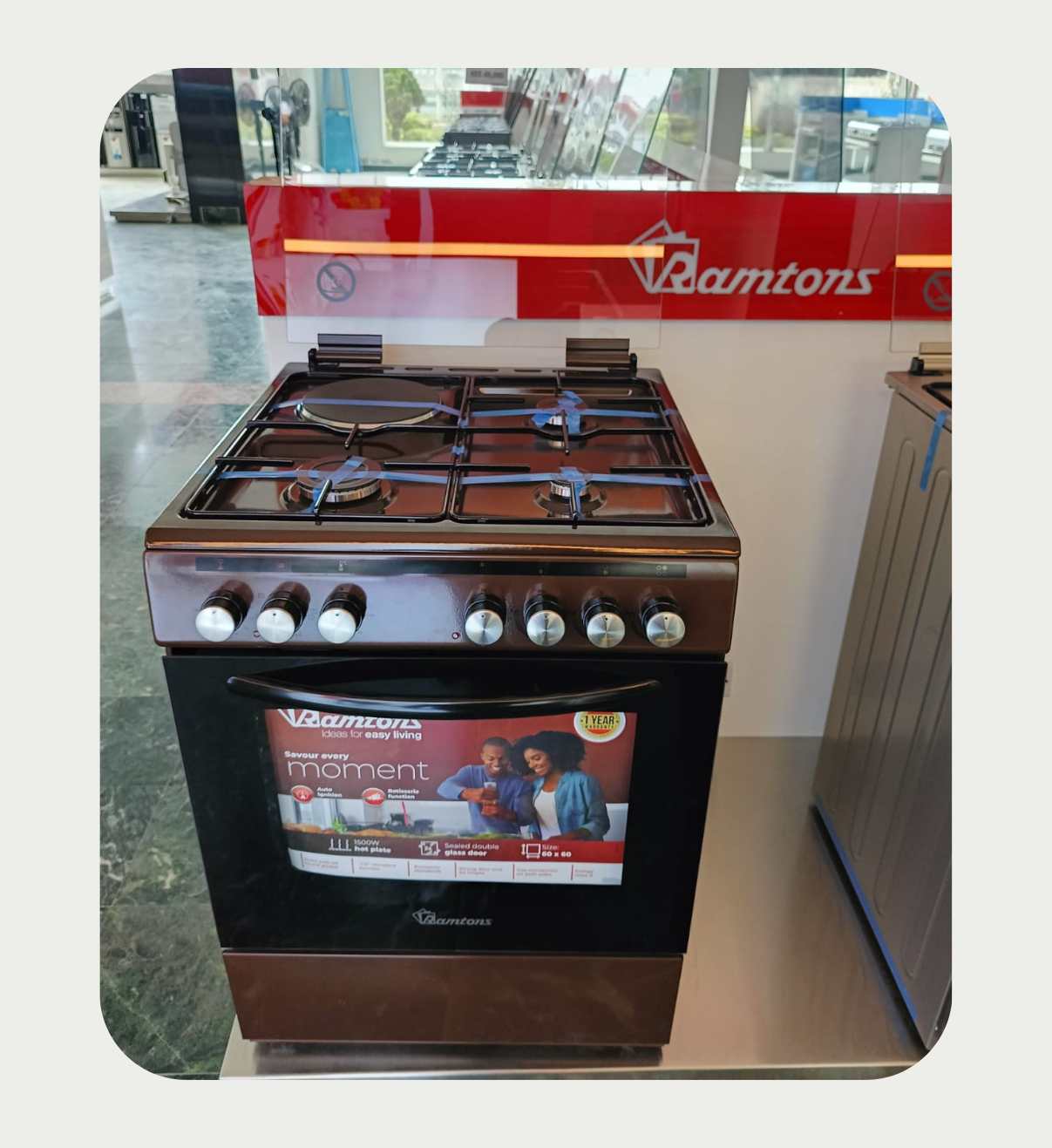 Ramtons RC/605-3G+1E 60X60 Brown Cooker (1YR WRTY) @42000