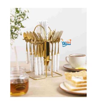 Goldish marble premium cutlery set 24pcs