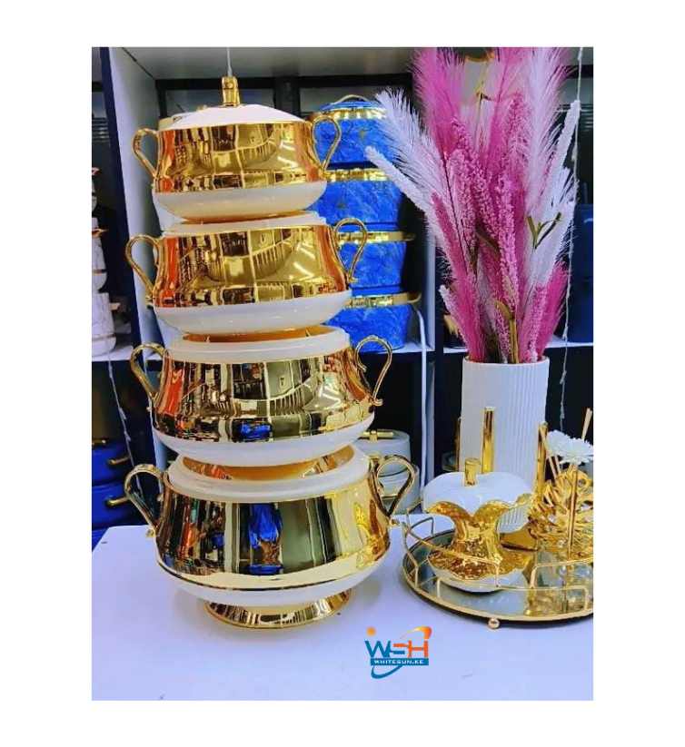Shahi 4pcs Casserole Hotpots Food Warmer Hot Pot, Serving Dishes Serveware Set (3500 ml, 2500, 1500 and 1000ml)
