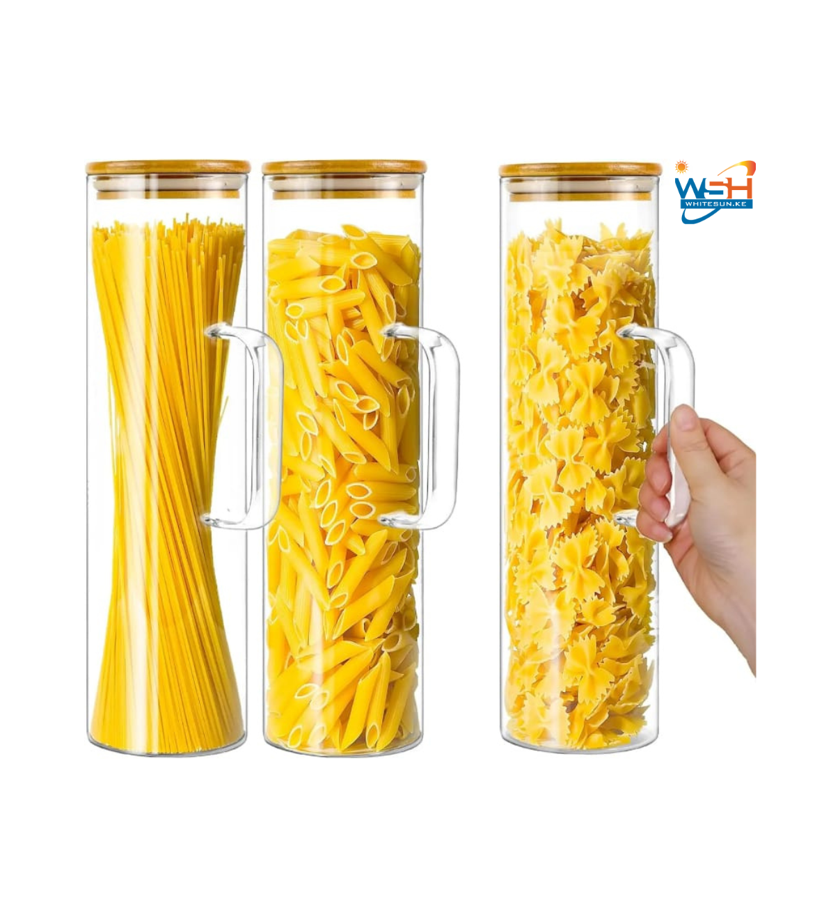 SPAGHETTI GLASS JARS WITH HANDLE