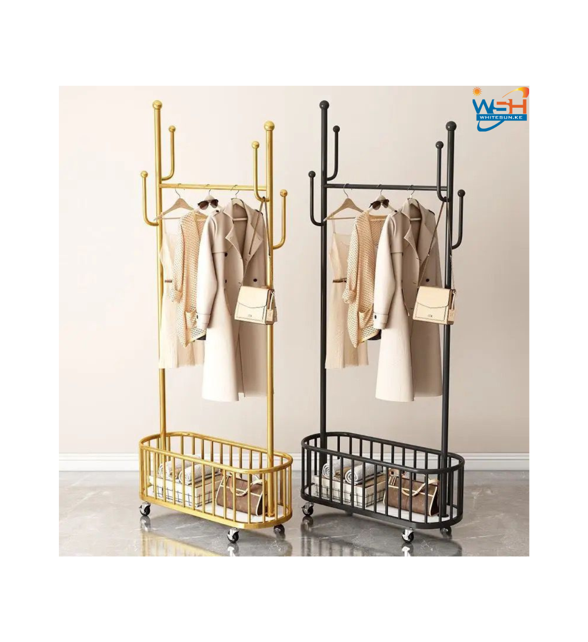 MOVABLE CLOTH RACK WITH WHEELS