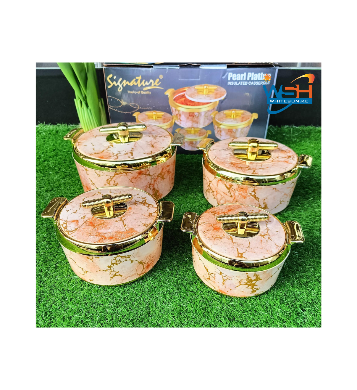 Signature Hot pot set of 4 pc Pearl platina