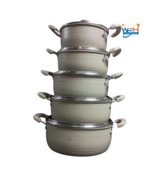 Wove NEW 10pc Cookware Non Stick Set Fast Heating Multi-functional Cookware Pot Glass Covers
